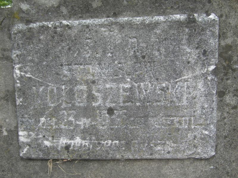 Fragment nagrobka Stanisława Kołoszewskiego, cmentarz na Rossie w Wilnie, stan z 2014