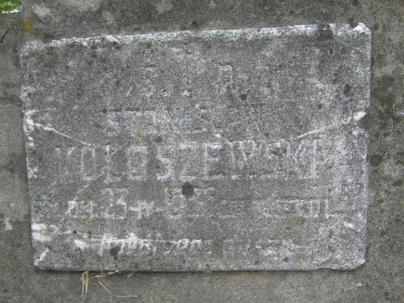 Fragment of Stanisław Kołoszewski's tombstone, Ross Cemetery in Vilnius, 2014 status