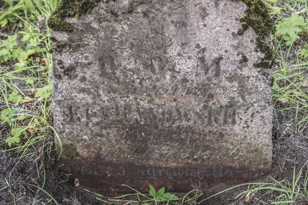 Inskrypcja z nagrobka Karoliny Kochanowskiej, cmentarz Na Rossie w Wilnie, stan z 2013 r.