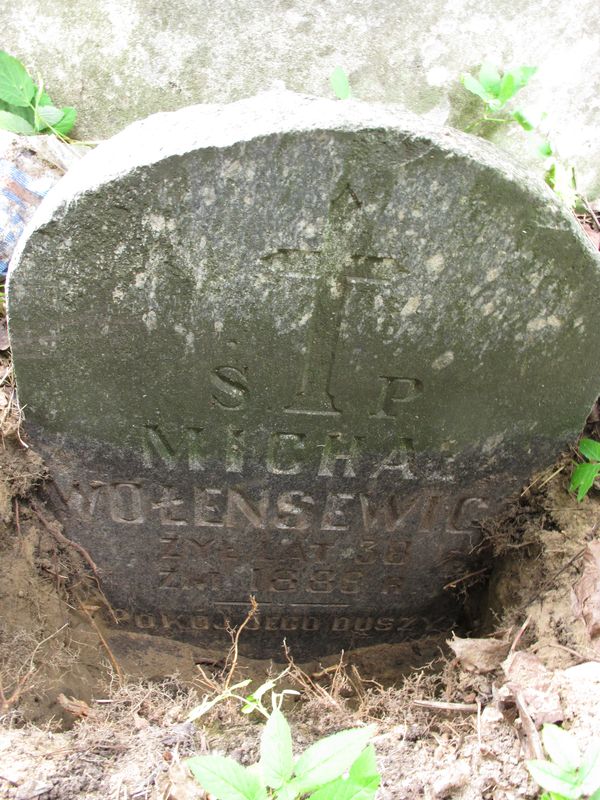 Tombstone of Michał Wołensewicz, Ross Cemetery in Vilnius, state of 2013
