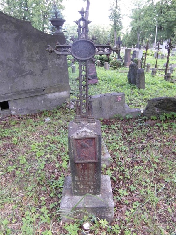 Nagrobek Jana Barana, cmentarz na Rossie w Wilnie, stan z 2014