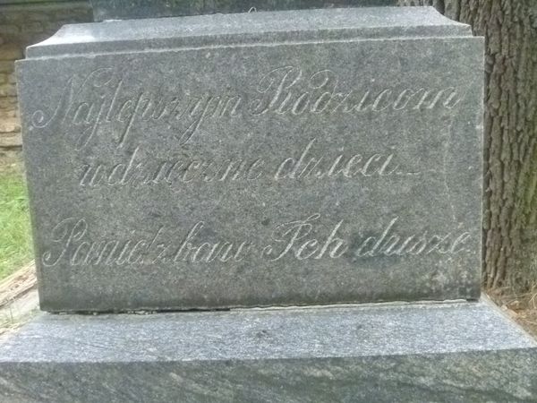 Fragment of the tombstone of Julian and Laurentyna Hryhorowicz, Ross cemetery, as of 2013