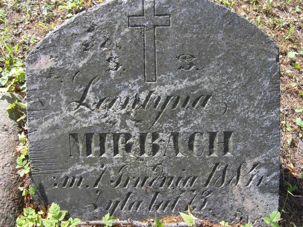 Надгробок Леонтини Мірбах на кладовищі Росса у Вільнюсі, станом на 2013 рік.