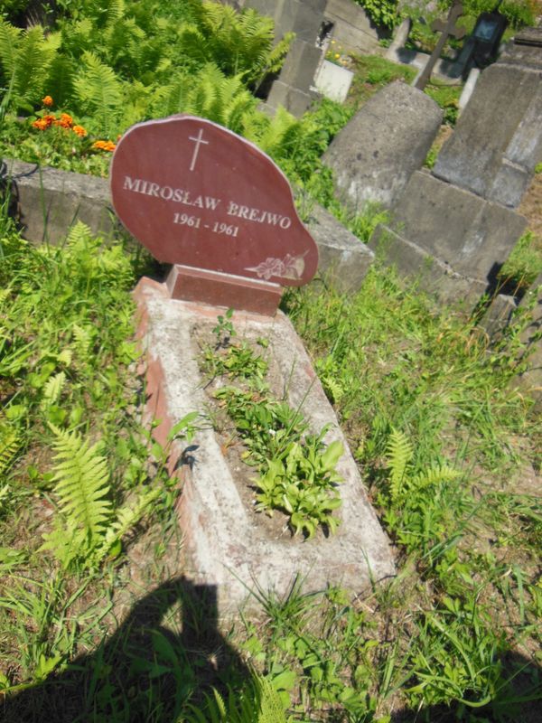 Tombstone of Miroslaw Brejwa, Na Rossie cemetery in Vilnius, state of 2013