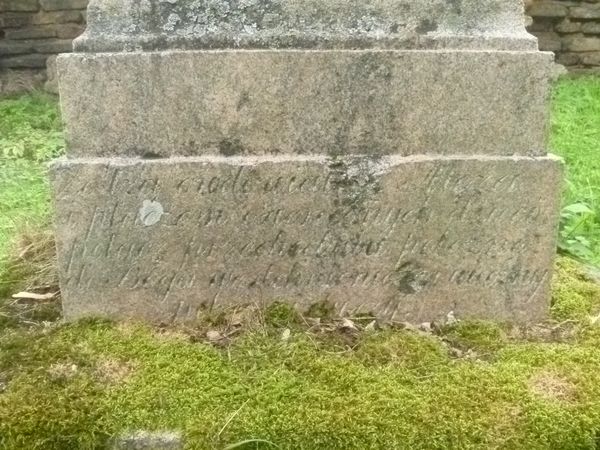 Fragment of Klementyna Chludzińska's tombstone, Ross cemetery, as of 2013