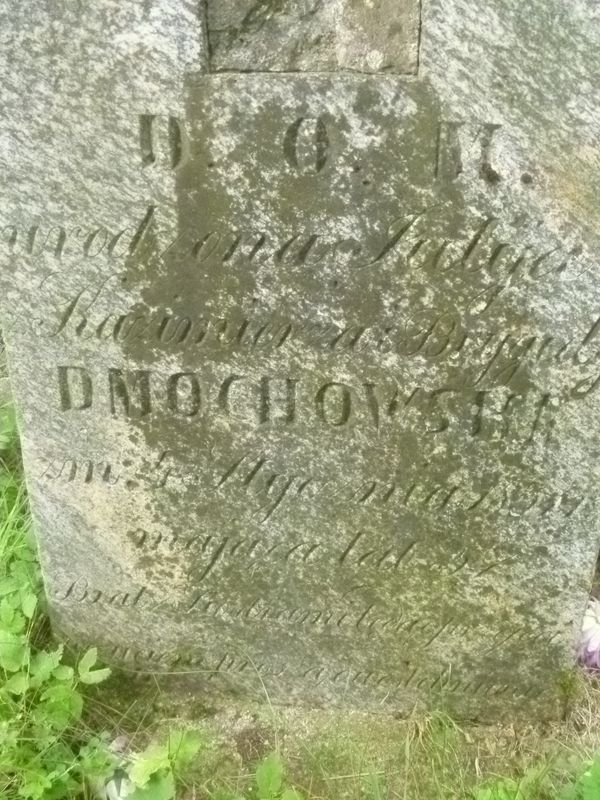 Fragment nagrobka Julii Dmochowskiej, cmentarz na Rossie, stan z 2013 roku