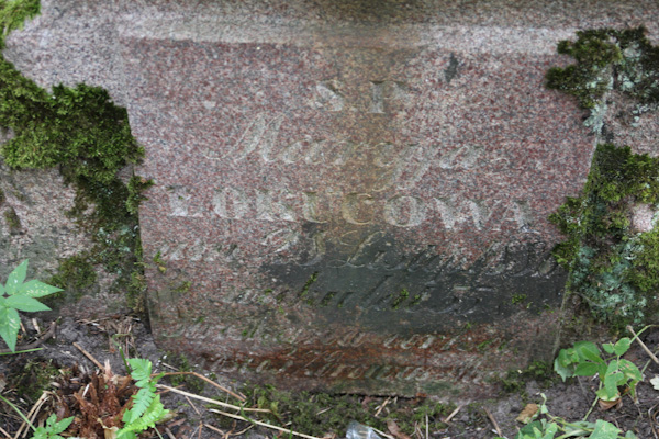 Inscription on the gravestone of Maria Łokuc, Na Rossie cemetery in Vilnius, as of 2013