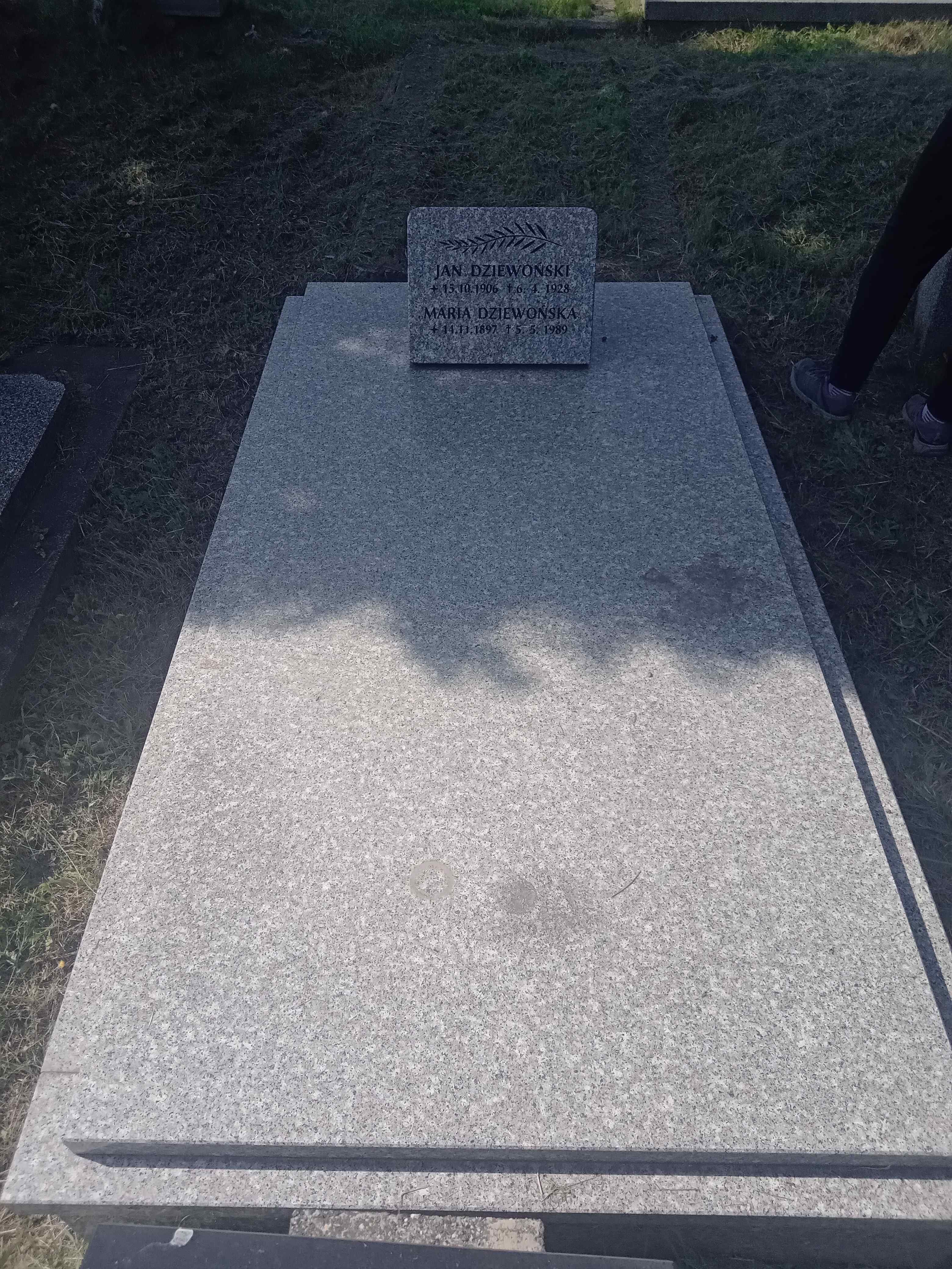 Fotografia przedstawiająca Tombstone of Jan and Maria Dziewiążski