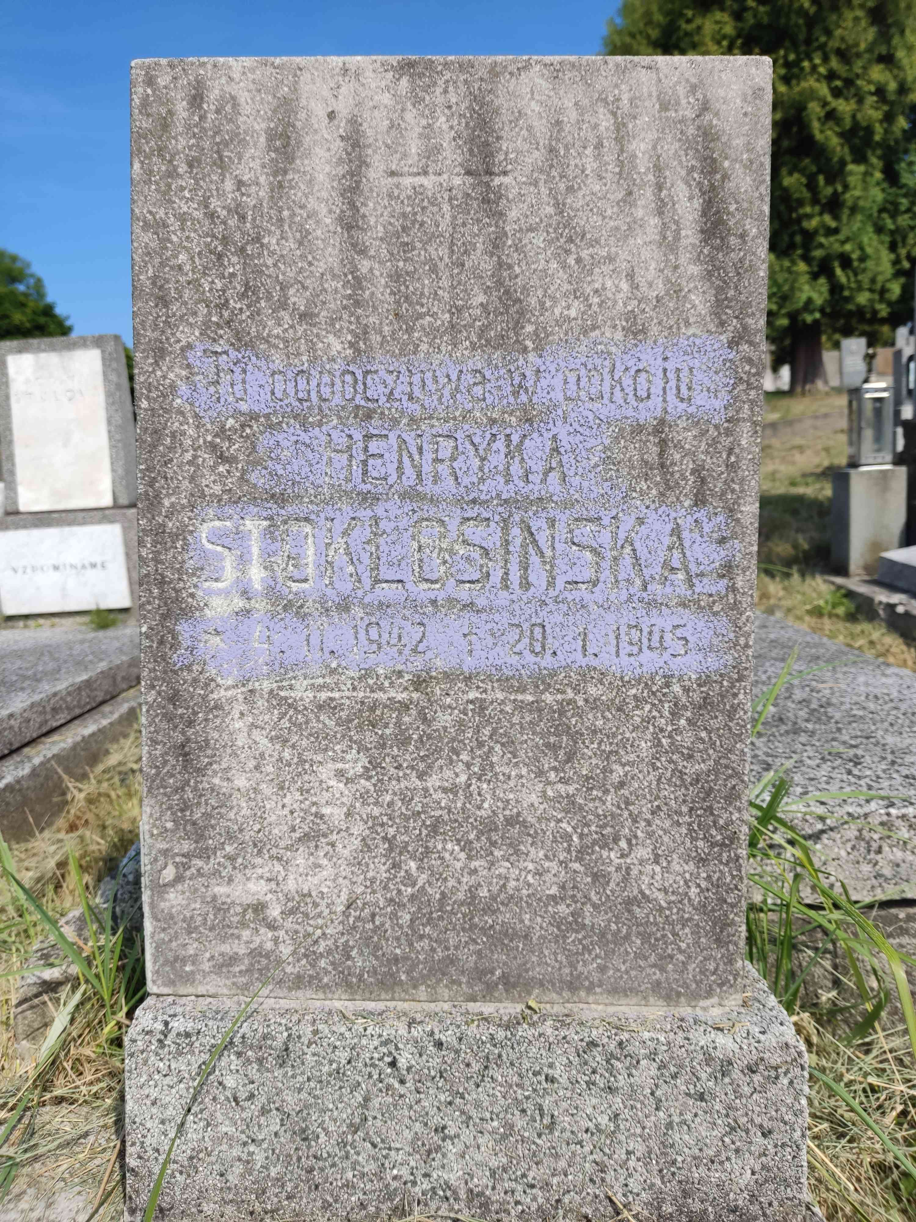 Fotografia przedstawiająca Gravestone of Henryka Stokłosińska