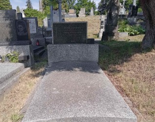 Grób Anny i Pawła Puchałów z stelą na cokole. Przed stelą znajduje się płyta. Do steli przylega tablica inskrypcyjna z krzyżem. Po prawej prostopadłościan z pozostałościami mocowania.