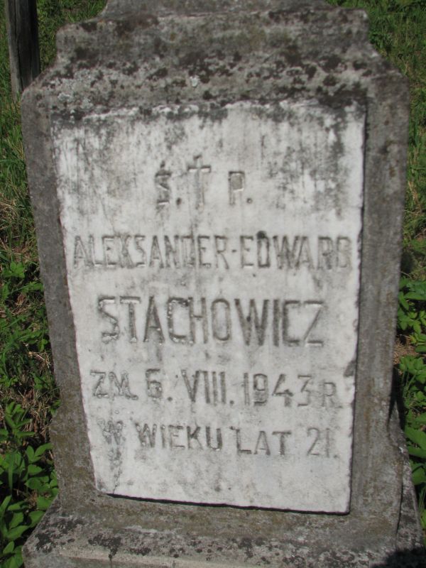 Nagrobek Aleksandra Edwarda Stachowicza, cmentarz na Rossie w Wilnie, stan na 2013 r.