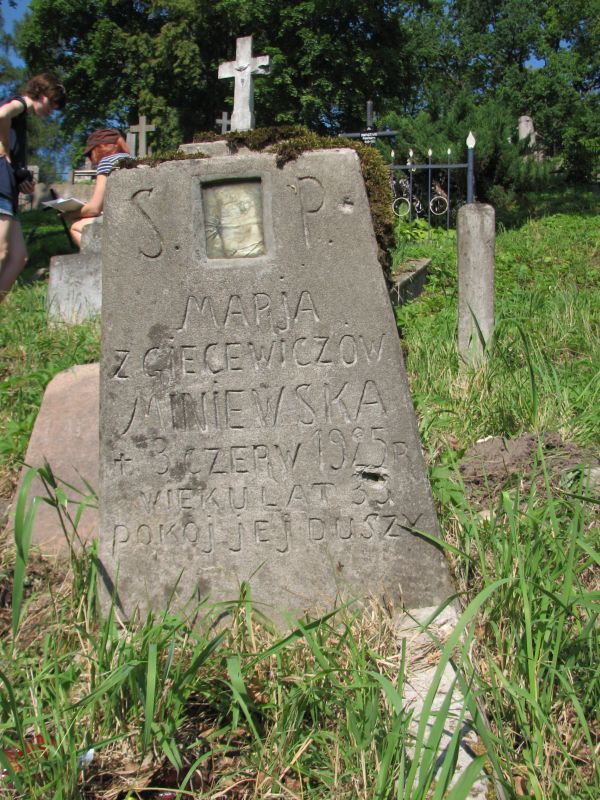 Tombstone of Maria Miniewska, Ross cemetery in Vilnius, as of 2013.