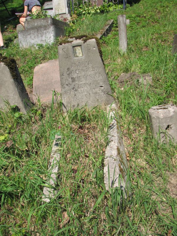 Tombstone of Maria Miniewska, Ross cemetery in Vilnius, as of 2013.