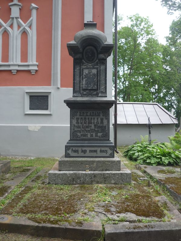 Tombstone of Adam Koźmian, Na Rossie cemetery in Vilnius, as of 2013.
