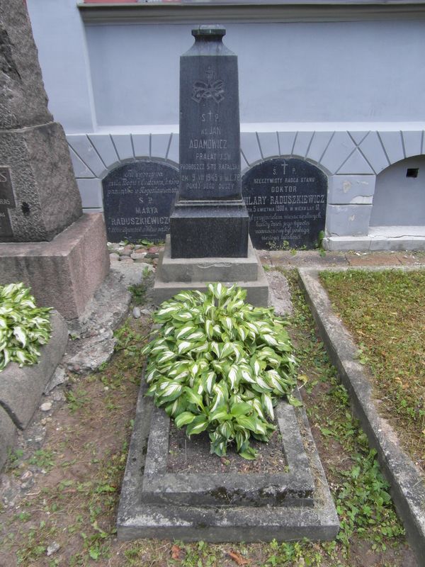 Tombstone of Jan Adamowicz, Na Rossa cemetery in Vilnius, as of 2013.