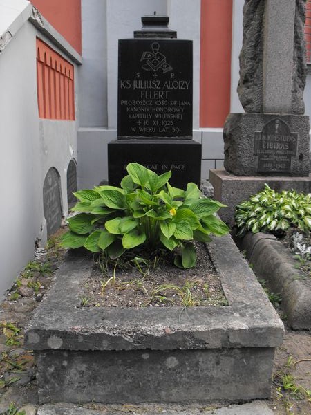 Tombstone of Juliusz Ellert, Na Rossie cemetery in Vilnius, as of 2013.
