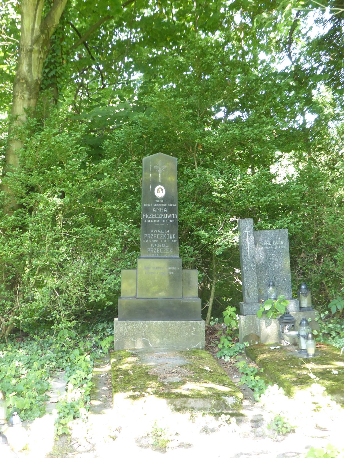 Tombstone of Anna Przeczkówna from the cemetery of the Czech part of Cieszyn Silesia, as of 2022.