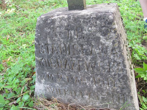 A fragment of the gravestone of Stanislava Kuchażewska, Rossa cemetery in Vilnius, as of 2013