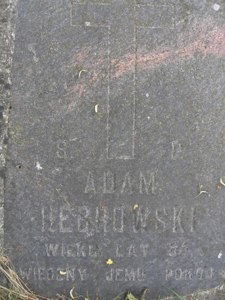 Tombstone of Adam Hebrowski, Ross cemetery in Vilnius, as of 2013.