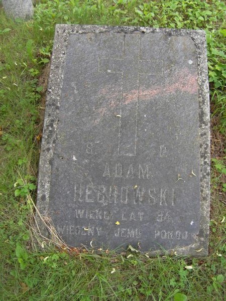 Tombstone of Adam Hebrowski, Ross cemetery in Vilnius, as of 2013.