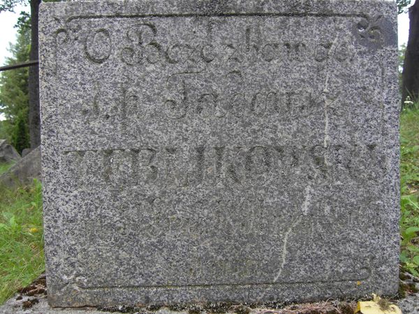 Fragment of Tadeusz Terlikowski's tombstone, Ross cemetery in Vilnius, as of 2013.