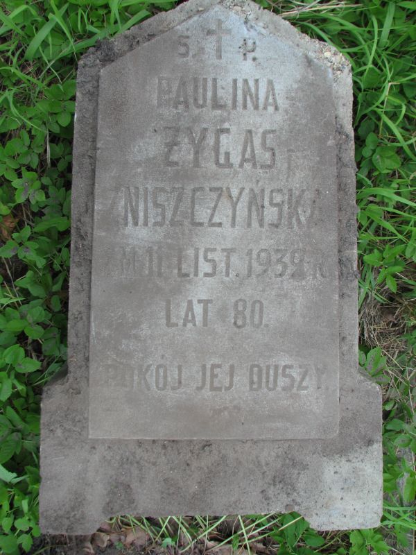 Nagrobek Pauliny Zniszczyńskiej, cmentarz na Rossie w Wilnie, stan na 2013 r.
