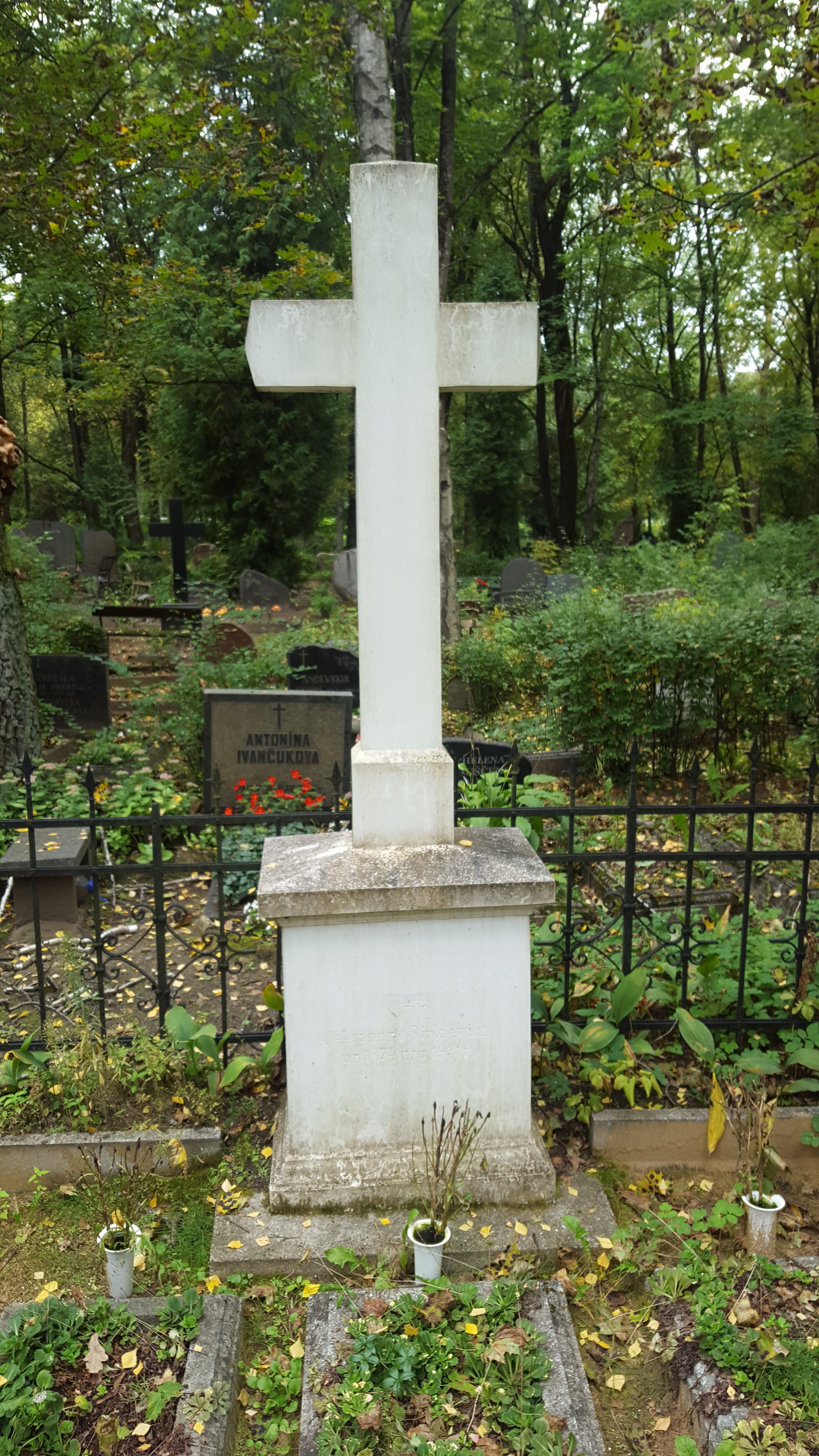 Tombstone of Alexandra Rinkievich, St Michael's cemetery in Riga, as of 2021.
