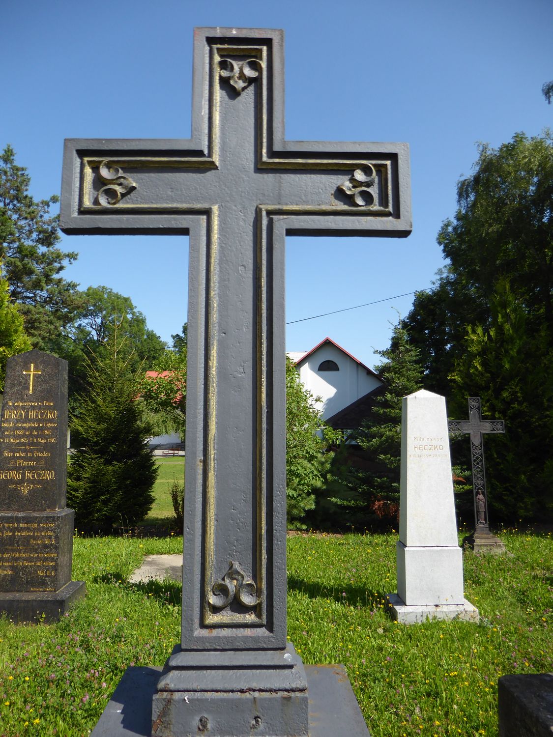 Fragment of a tombstone of Jerzy Philippek from the cemetery of the Czech part of Těšín Silesia, as of 2022.