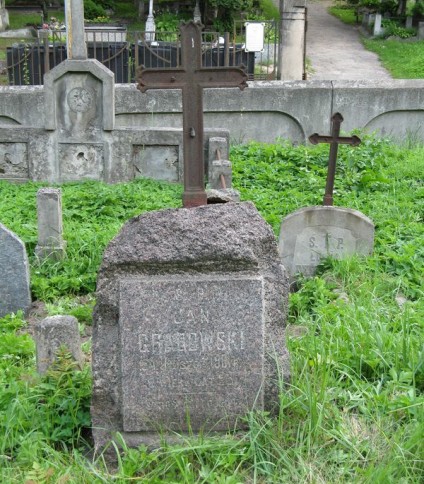 Nagrobek Jana Grabowskiego, cmentarz Na Rossie w Wilnie, stan z 2013 roku