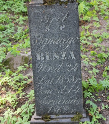 Nagrobek Ignacego Busza, cmentarz Na Rossie w Wilnie, stan z 2013