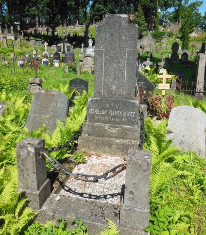 Nagrobek Stanisława Klementowicza, cmentarz Na Rossie w Wilnie, stan z 2013