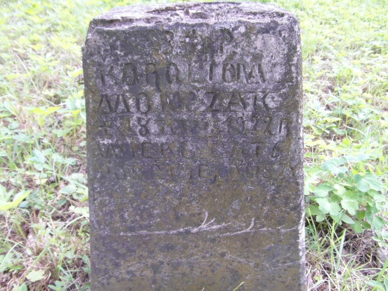 Fragment nagrobka Karoliny Monczak, cmentarz na Rossie w Wilnie, stan z 2014