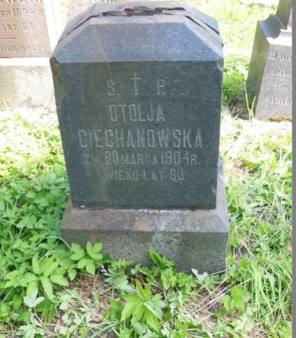 Nagrobek Otylii Ciechanowskiej, cmentarz na Rossie w Wilnie, stan z 2013