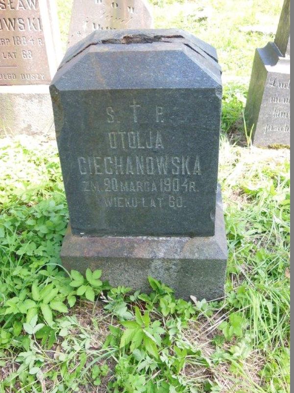 Nagrobek Otylii Ciechanowskiej, cmentarz na Rossie w Wilnie, stan z 2013