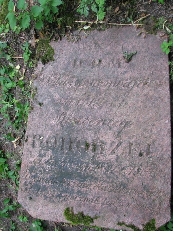 Tombstone of Wincenty Bohorzel, Ross cemetery in Vilnius, as of 2014.