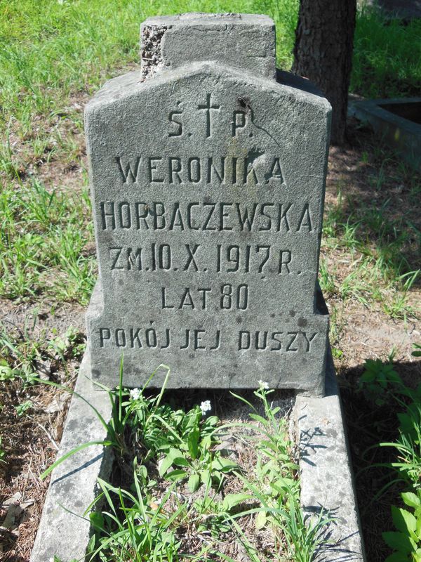 Tombstone of Veronika Horbachevska, Na Rossa cemetery, Vilnius, 2013