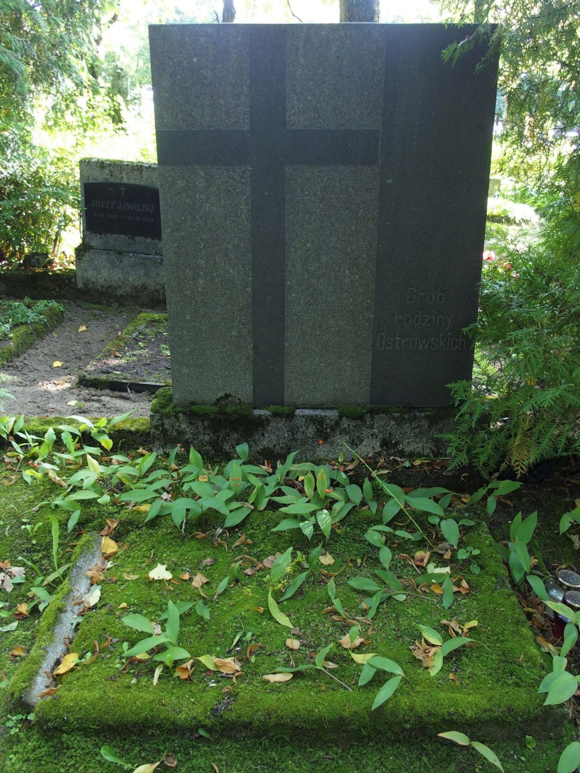 Tombstone of the Ostrowski family, St Michael's cemetery in Riga, as of 2021.