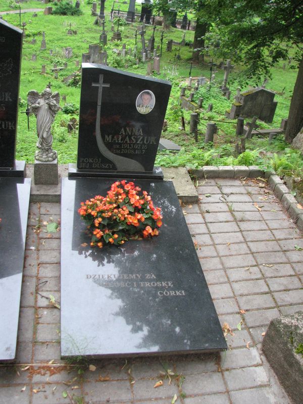 Tombstone of Anna Malashuk, Ross cemetery in Vilnius, as of 2014.