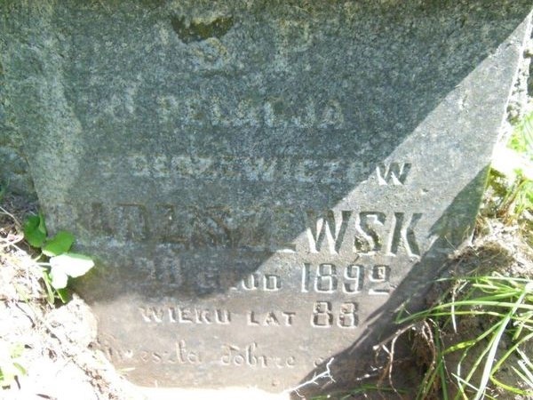 Fragment nagrobka Pelagii Radziszewskiej, cmentarz na Rossie w Wilnie, stan z 2013