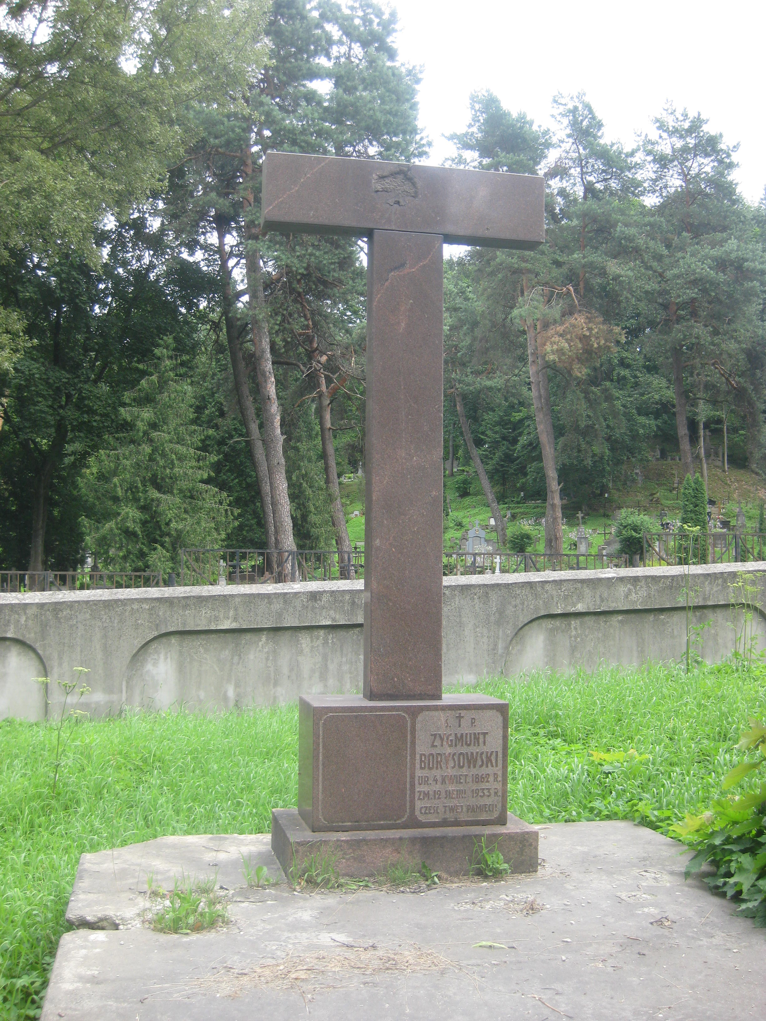 Tombstone of Zygmunt Boryskowski, Ross Cemetery in Vilnius, state of 2013
