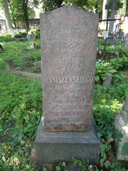 Tombstone of Jan Daniszewski, Rossa cemetery in Vilnius, as of 2013