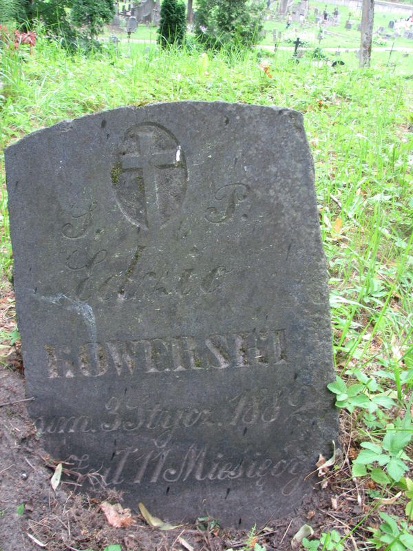 Tombstone of Edward Kowerski, Ross cemetery in Vilnius, as of 2014.