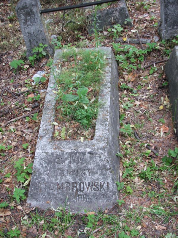 Nagrobek Zygmunta Stambrowskiego, cmentarz na Rossie w Wilnie, stan na 2014 r.
