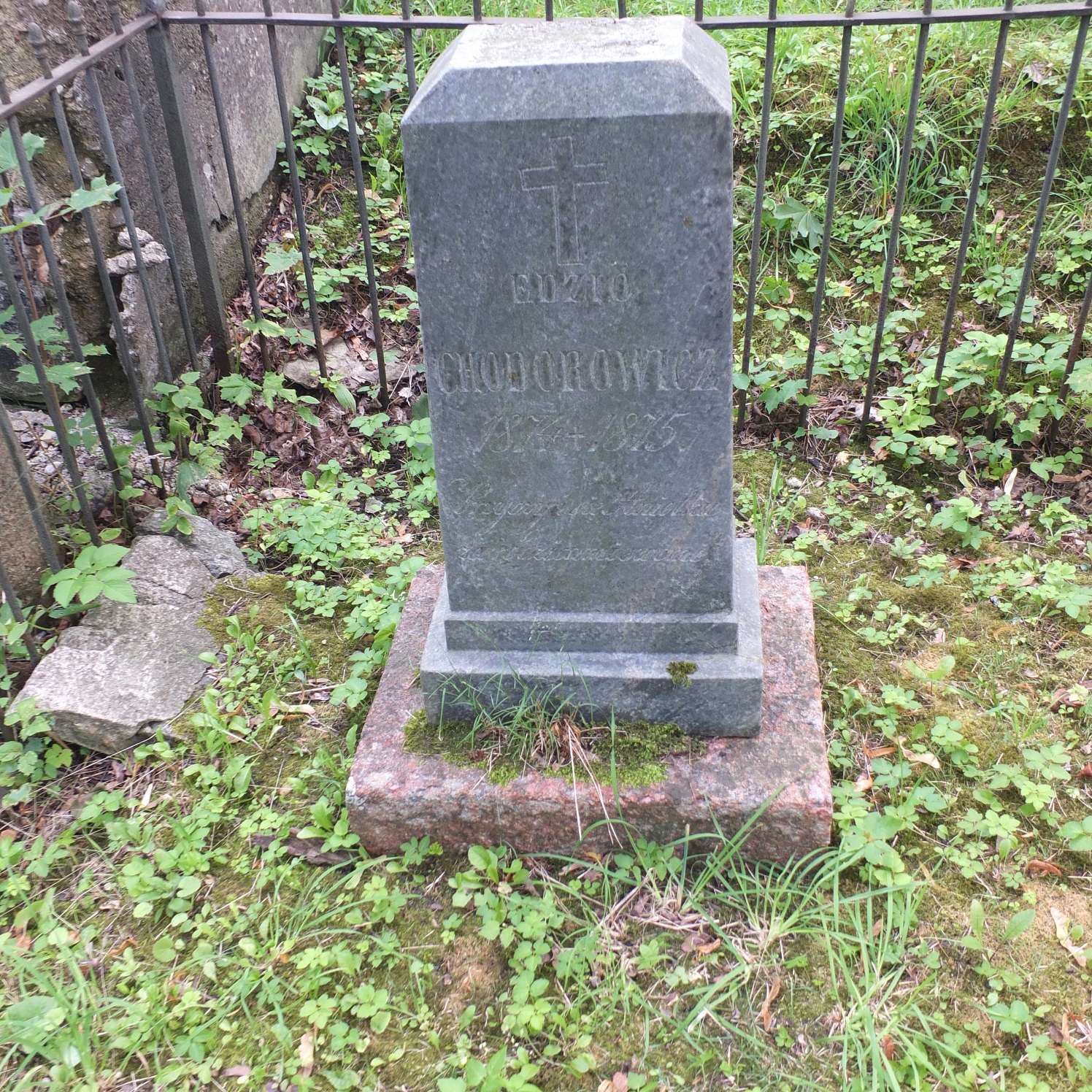 Tombstone of Edward Khodorovich, Na Rossie cemetery in Vilnius, as of 2013.