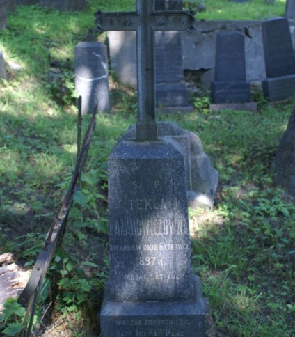 Nagrobek Tekli Łazarowicz, cmentarz na Rossie w Wilnie, stan z 2013 r.