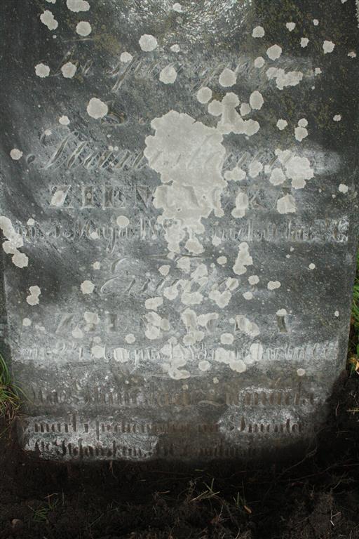 Fragment of the tombstone of the Ziemacki family, Na Rossie cemetery in Vilnius, as of 2013.
