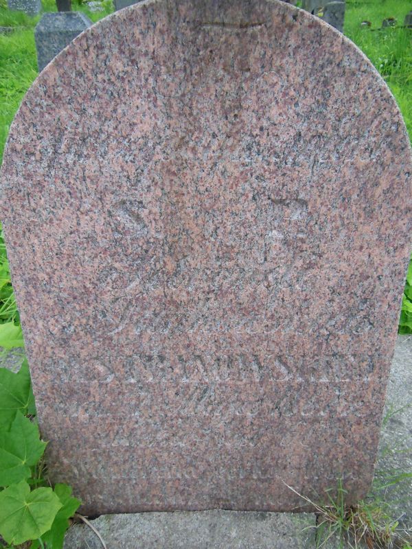 Inskrypcja na steli grobowca Petroneli Bystranowskiej, cmentarz na Rossie w Wilnie, stan z 2013