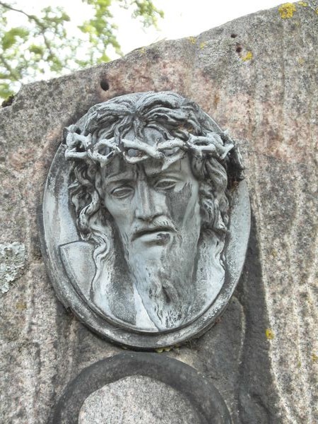Fragment of a tombstone of the Ruszczyc family, Na Rossie cemetery in Vilnius, as of 2013.