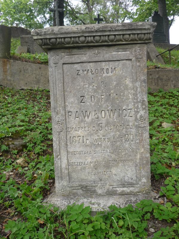 Nagrobek Zofii Pawłowicz, cmentarz na Rossie w Wilnie, stan z 2013
