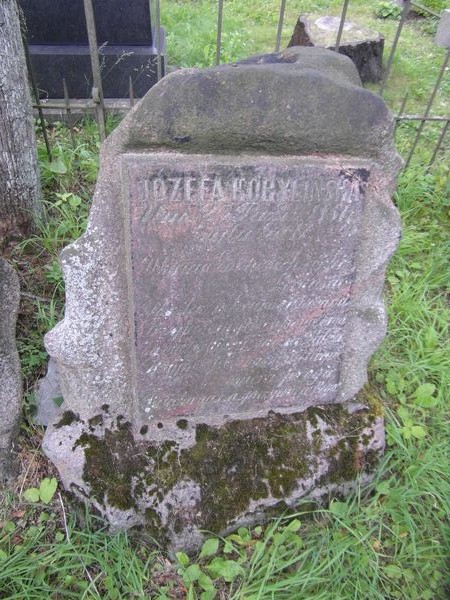 Tombstone of Józefa Kobylinska, Na Rossie cemetery in Vilnius, as of 2013.